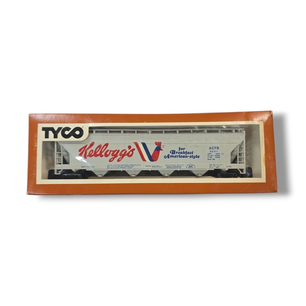 Vintage Tyco HO Kellogg's Center Flow Hopper Car 358A Original Box